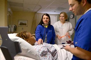 Medical staff with a patient