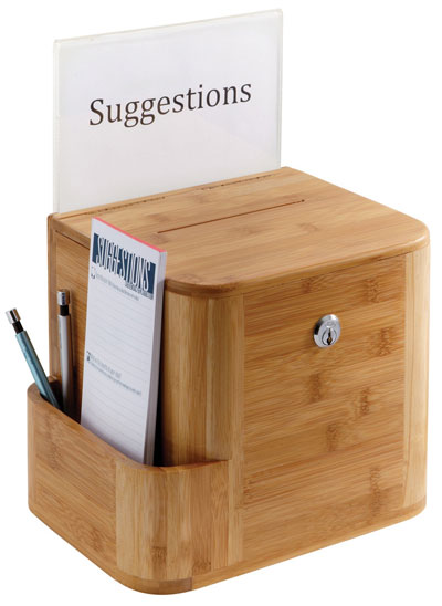 comment card box, suggestion box