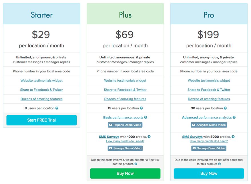 New TalkToTheManager pricing tiers